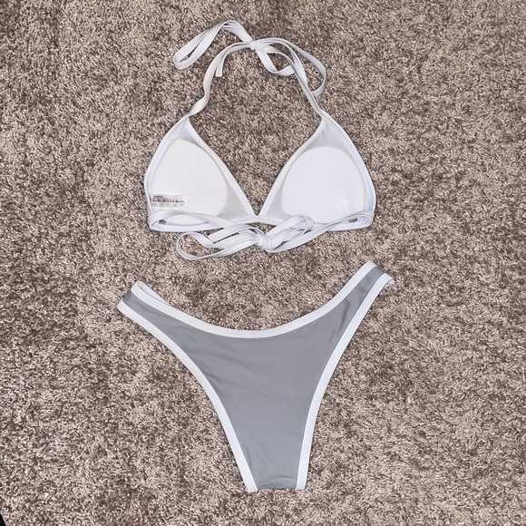 Zaful High Cut Contrast Piping Bikini Set - Picture 2 of 5